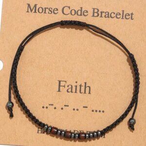 "Faith" Morse Code Bracelets w/Adjustable String Inspirational Message